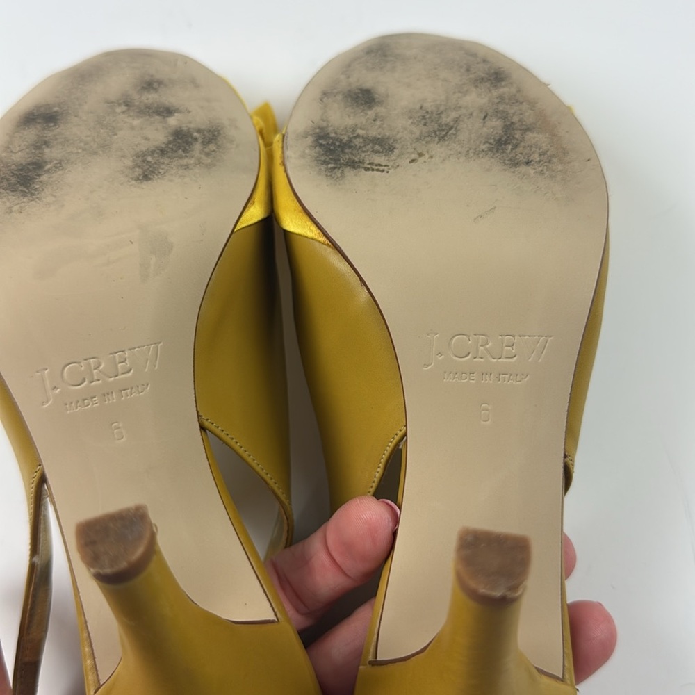 J. Crew Augusta leather peep toe Sling back Heels - Picture 5 of 6